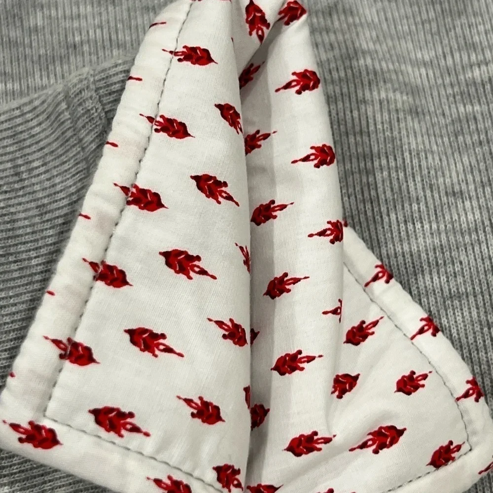 NWT Women’s Orvis Small Gray Quarter Zip Sweater Pattern Cuff Collar Rose Tree - Picture 7 of 10